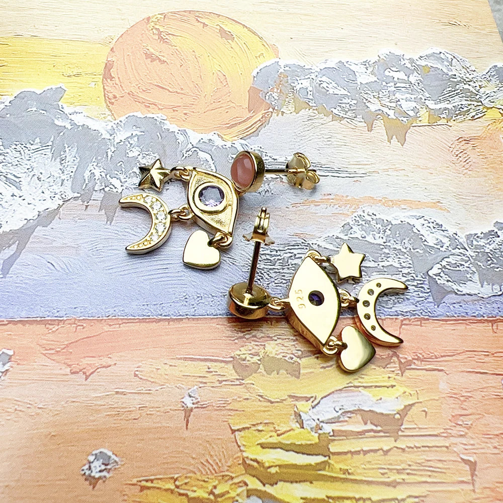 Gold Cosmic Talisman Earrings
