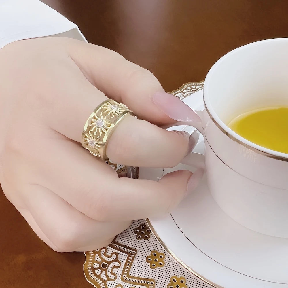 Golden Sun Band Ring