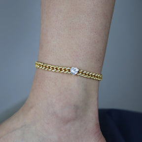 Heart chain anklet