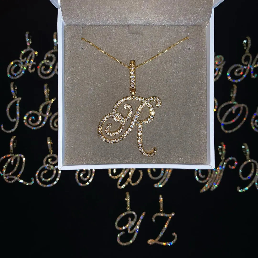 Cursive Initial Letter Pendant Necklace