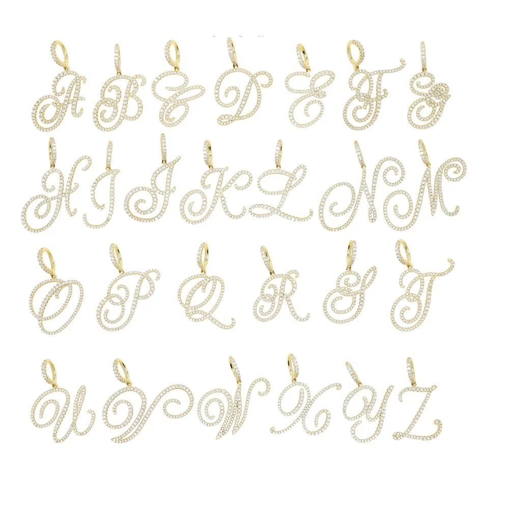 Cursive Initial Letter Pendant Necklace