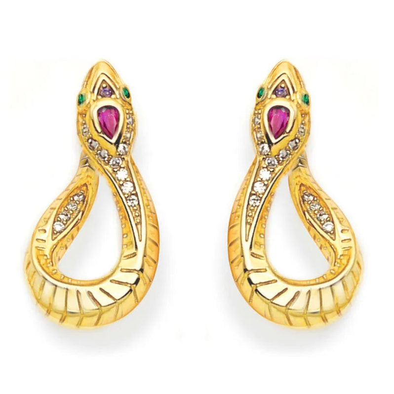 Gold Snake Hoop Earrings